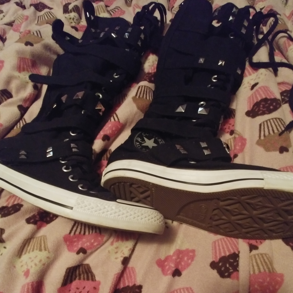 Knee high lace up converse